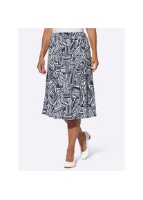 CLASSIC, Damen, Jerseyrock, marine-ecru-bedruckt, 50, marine-ecru-bedruckt, weich flie&szlig;ende Jersey-Qualit&auml;t