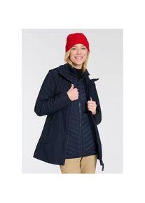 CMP , 3-in-1-Funktionsjacke »WOMAN LONG JACKET ZIP HOOD DETACHABLE«, mit Kapuze , black blue , 36 , 36 , 3-in-1 Jacke von CMP