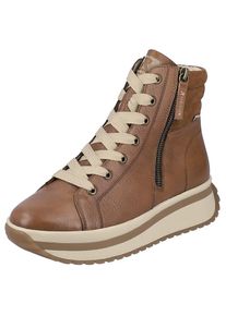 Rieker EVOLUTION , Schnürboots, Plateaustiefelette, High Top Sneaker mit zwei Reißverschlüsse , braun , 42 , 42 , Sportiver Boots aus Leder und...
