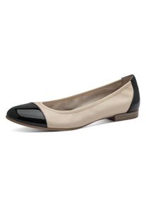 Tamaris , Ballerina , Blockabsatz, Businessschuh, Schlupfschuh mit Elastikeinfass , hellbeige kombiniert , 36 , 36 , Ballerina im klassischen...