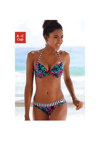 Venice Beach , Push-Up-Bikini-Top »Summer«, mit wattierten Cups , marine-bedruckt , Cup B , 38 -Cup B , 38 , Mix-Kini zum mixen nach Lust und Laune