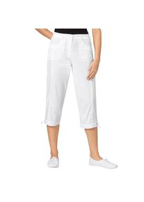 Casual Looks, Damen, Caprihose, wei&szlig;, Normalgr&ouml;&szlig;en, 48 -Normalgr&ouml;&szlig;en, wei&szlig;, Capri-Hose mit Tunnelzug am Beinabschluss