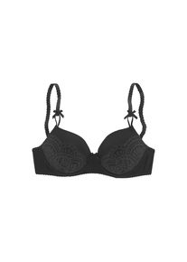 Lascana, Damen, Schalen-BH &raquo;Aurora&laquo; mit B&uuml;gel und zarter Spitze, Dessous, schwarz, Cup C, 70 -Cup C, schwarz, Femininer Lascana Schalen-BH mit B&uuml;gel
