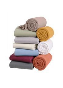 Irisette , Spannbettlaken , silberfarben , 75% Baumwolle, 25% Polyester , B/L: 200 cm