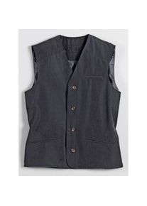 Marco Donati , Damen , Lederimitatweste , grau , 54 , 54 , Weste mit »King ́s Club«-Stickerei im Halslochspiegel