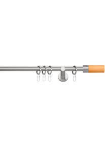 Indeko , Gardinenstange »Cigar«, 1 läufig-läufig, Fixmaß, Komplett-Set inkl. Ringen und Montagematerial , edelstahlfarben/silberfarben , L: 200 cm...