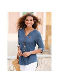 Casual Looks , Damen , Longbluse , blue-bleached , 40 , 40 , reine Baumwolle