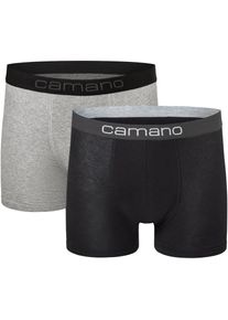 Camano , Boxershorts »comfort«, (2er Pack), mit elastischem Logobund , mix-schwarz , M , M , Herren-Trunk von Camano