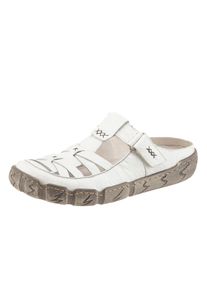 Rieker , Clog, Sommerschuh, Schlappen mit Ziernähten , weiß , 39 , 39 , Sommerlicher Clog mit Cut-Outs und Ziernähten