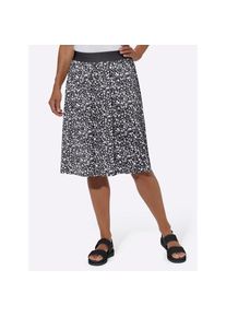 Classic Basics , Damen , Jerseyrock , schwarz + schwarz-weiß-bedruckt , 36 , 36 , mit 50% Baumwolle