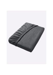 Irisette , Spannbettlaken , anthrazit , 100% Baumwolle , B/L: 200 cm