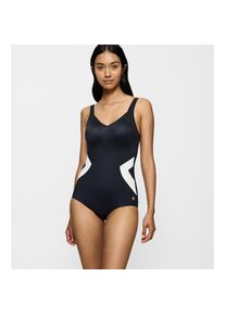 Triumph , Badeanzug »Summer Allure OP« V-Ausschnitt, moderner Druck , WHITE - DARK COMBINATION , Cup E , 48 -Cup E , 48 , Gepolsterter Badeanzug...