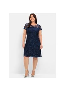 sheego , Damen , Spitzenkleid »Spitzenkleid« , marine , Normalgrößen , 56 -Normalgrößen , 56