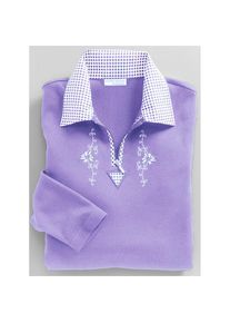 CLASSIC , Trachtenshirt »Poloshirt«, (1 tlg.) , lavendel , 48 , 48 , Poloshirt mit kariertem Kragen