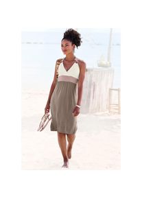 Beach Time Beachtime , Strandkleid, mit Color-Blocking-Optik, Neckholderkleid, Minikleid , creme-taupe-rose , N-Gr , 38 -N-Gr , 38 , Modische...