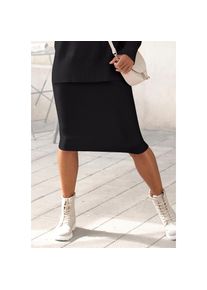 Lascana , Strickrock, elastischer Midirock, schmale Form , schwarz , 36 , 36 , Strickrock mit elastischem Bündchen
