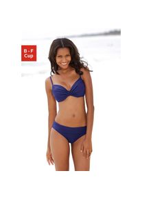 Lascana , Bügel-Bikini, mit Raffungen am Cup , blau , Cup E , 44 -Cup E , 44 , Elegante Form mit aufwendiger Raffung