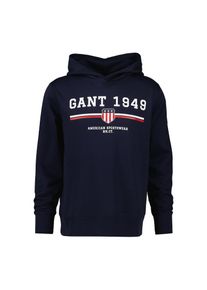 Gant, Herren, Kapuzensweatshirt &raquo;GRAPHIC HOODIE&laquo;, Rippb&uuml;ndchen, Print, regular fit, EVENING BLUE, XL, EVENING BLUE, Hoodie von Gant