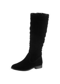 Tamaris , Stiefel, mit modischen Faltungen am Schaft , schwarz , 40 , 40 , Klassischer Stiefel in abgerundeter Form