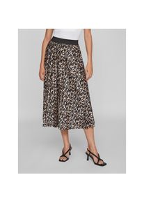 Vila, Damen, Plisseerock &raquo;VINITBAN PRINT SKIRT - NOOS&laquo;, Black AOP:HAZEL, XS (34), Black AOP:HAZEL, Plissierter Midirock von Vila