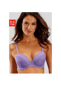 Lascana , Schalen-BH »Tiziana«, mit nahtlosen Cups und feiner Spitze, Dessous , violet , Cup F , 90 -Cup F , 90 , Femininer Schalen-BH mit feinen...