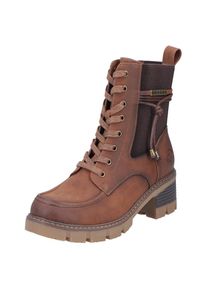 Rieker , Winterstiefelette, Schnürboots, Stiefelette, Blockabsatz, mit Reißverschluss , cognac , 42 , 42 , Winterstiefelette mit modischer Profilsohle