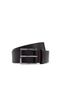 Hugo, Herren, Lederg&uuml;rtel &raquo;Geek_Sz35&laquo; mit kontrastfarbenen N&auml;hten und dezenter Metallschliesse, Dark_Brown, Dark_Brown, Lederg&uuml;rtel von BOSS Black