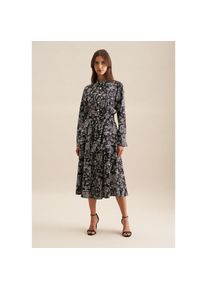 Seidensticker, Damen, Sommerkleid &raquo;Schwarze Rose&laquo; Langarm Kragen Druck, schwarz, Normalgr&ouml;&szlig;en, M (38) -Normalgr&ouml;&szlig;en, schwarz, Passform: Regular