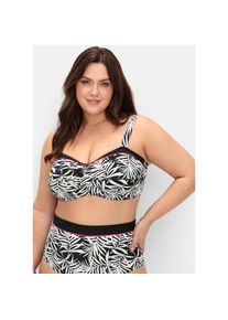 sheego , Bustier-Bikini-Top , schwarz bedruckt , Cup D , Cup D