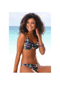 Lascana , Bustier-Bikini-Top »Malia« mit tropischem Print , anthrazit-bedruckt , N-Gr , 36 -N-Gr , 36 , Florales Druckdesign