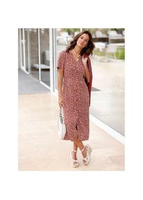 Inspirationen , A-Linien-Kleid »Sommer-Kleid« , rotbraun-weiß-bedruckt , Kurzgrößen , 19 -Kurzgrößen , 19 , mit Viskose (ECOVERO)