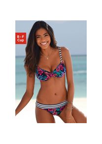 Venice Beach , Bügel-Bikini-Top »Summer« mit Doppelträgern , marine-bedruckt , Cup F , 36 -Cup F , 36 , Verstellbare Doppelträger