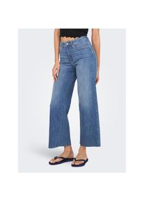 ONLY , High-waist-Jeans »ONLANN-MADISON HW CROP WD DNM SOO618NOOS« , Medium Blue Denim , Länge 32 , L (40) -Länge 32 , L (40) , Jeans von ONLY