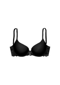 Lascana, Damen, Schalen-BH mit B&uuml;gel und h&uuml;bschem Spitzenr&uuml;cken, sexy Dessous, schwarz, Cup D, 75 -Cup D, schwarz, Femininer Schalen-BH mit h&uuml;bschem 