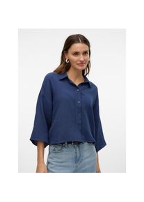Véro Moda Vero Moda , Hemdbluse »VMNATALI CROP SHIRT WVN NOOS« , Navy Blazer , S , S , Musselin Bluse von Vero Moda