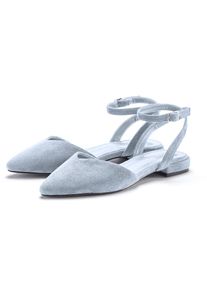 Lascana, Damen, Ballerina Slingballerina, Riemchenballerina, Halbschuh, Slipper, Sandale VEGAN, blau, 37, blau, Modische spitz zulaufende Form