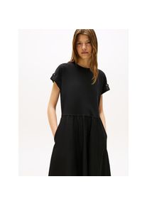 Tommy Hilfiger, Damen, A-Linien-Kleid &raquo;MODERN CODY MIDI MIX F&F DRS&laquo;, Black, N-Gr, XS (34) -N-Gr, Black, A-Linien-Kleid von Tommy Hilfiger Womanswear