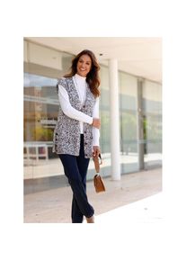 Inspirationen, Damen, Strickweste, rauchblau-meliert, 38, rauchblau-meliert, pflegeleicht