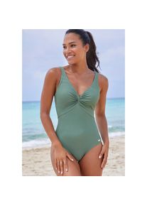 Lascana , Badeanzug »Lolo« mit Bügel , oliv , Cup F , 36 -Cup F , 36 , Geknotete Optik