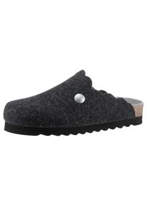 Bio Life , Clog »Habana«, Hausschuh, Homeslipper mit modischem Schaftabschluss , schwarz , 37 , 37 , Toller Hausschuh mit seitlichem Zier-Knopf
