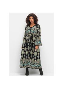 sheego by Joe Browns , Damen , Maxikleid »Maxikleid« , schwarz-gemustert , Normalgrößen , 50 -Normalgrößen , 50