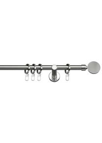 Indeko , Gardinenstange »Rondo«, 1 läufig-läufig, Fixmaß, Komplett-Set inkl. Ringen und Montagematerial , edelstahlfarben/silberfarben , L: 160 cm...