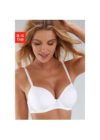Lascana , Schalen-BH »Tiziana«, mit dekorativer Spitze, Dessous , weiß , Cup F , 95 -Cup F , 95 , Hübscher Schalen-BH mit feiner Zierschleife und...