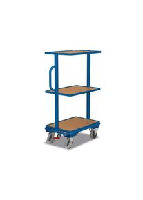 Cordes Beistellwagen met 3 Houten Bodems & EasySTOP