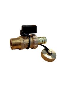 1/2 inch Kogelkraan met Slangtule - Messing