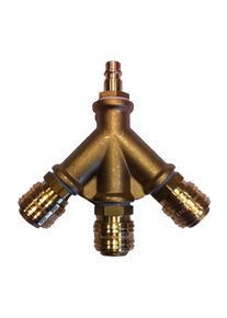 Boni-Shop® Drukverdeler Set - 3-weg Messing Verdeler met Koppelingen