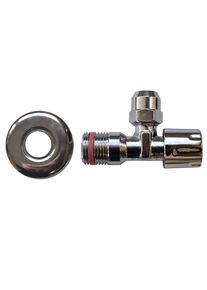 Boni-Shop® Hoekstopkraan 3/8", zelfdichtend, verchroomd, met rozet