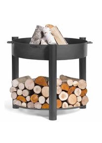 Vuurschaal 80cm Montana - Stalen Tuin Vuurschaal met Houtopslag