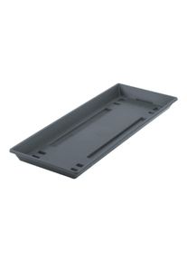 Bloembak antraciet kunststof met onderschotel 40 cm