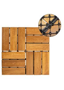Terrastegels, houten terrastegels, mozaïek click, 30x30x2,4 cm, houttegels terras